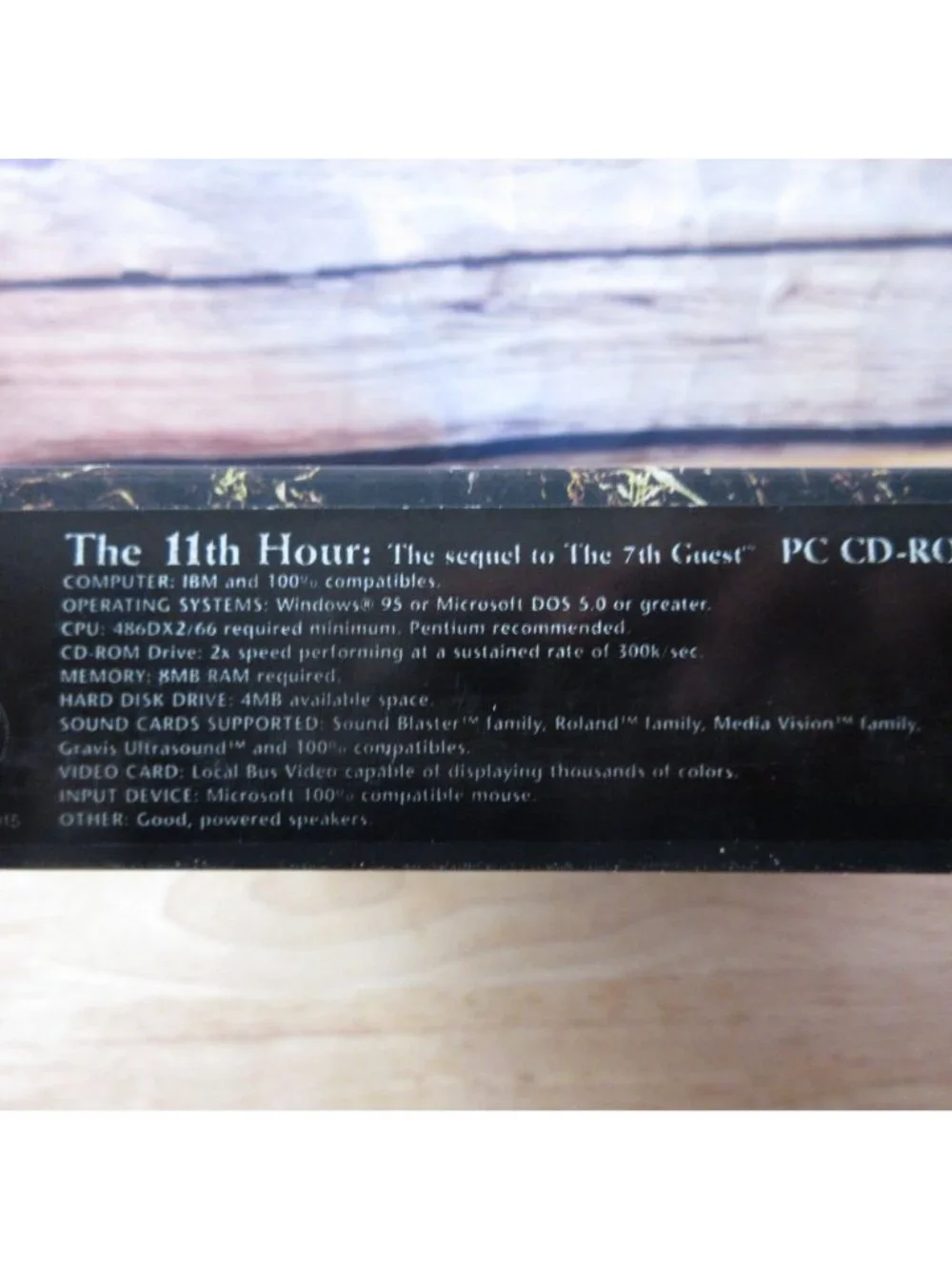 Vintage 1995 The 11th Hour the Sequel to the 7th Guest PC CD ROM BIG BOX Game